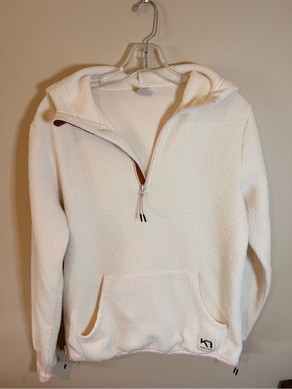 Kari Traa Ivory Sherpa Half-Zip Hoodie